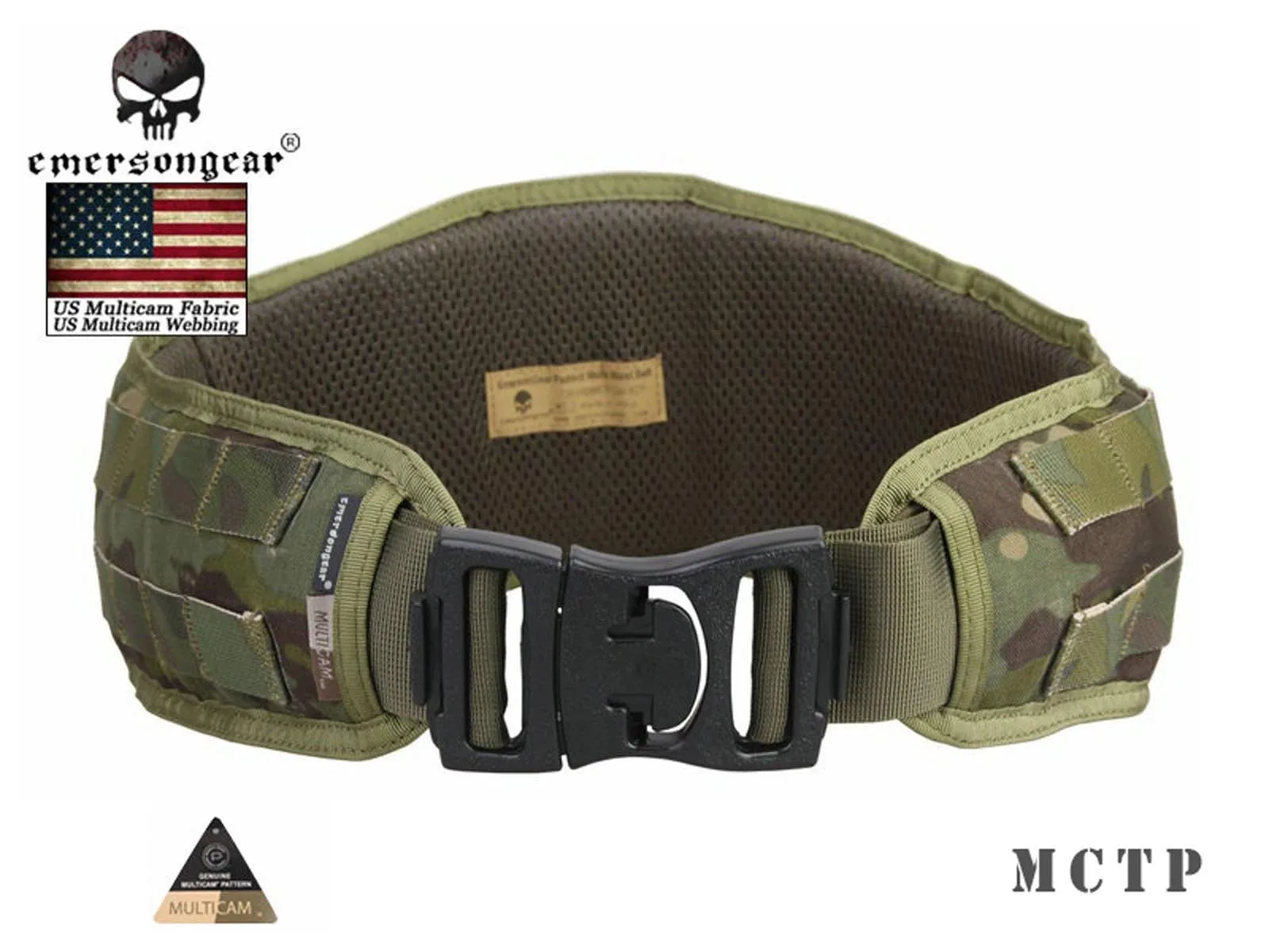 EmersonGear Padded Molle Waist Belt Airsoft Combat Belt Multicam Tropic EM9086