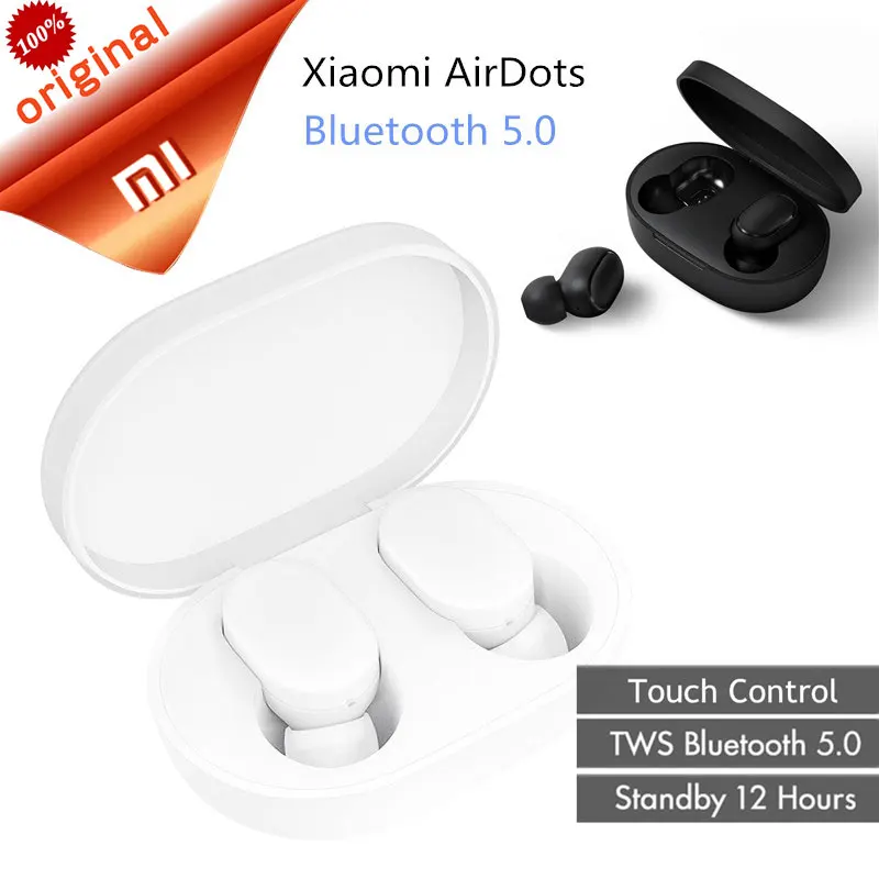 Xiaomi AirDots TWS Bluetooth наушники мини настоящая Беспроводная Bluetooth 5,0 гарнитура с микрофоном наушники Redmi ANC AI управление