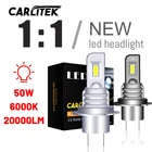 Безвентилясветильник мини-фсветильник H7, 6000K, 50 Вт, H4, H1, H8, H11, светодиодные лампы HB3 9005, HB4 9006, автоматическая Универсальная автомобильная лампа