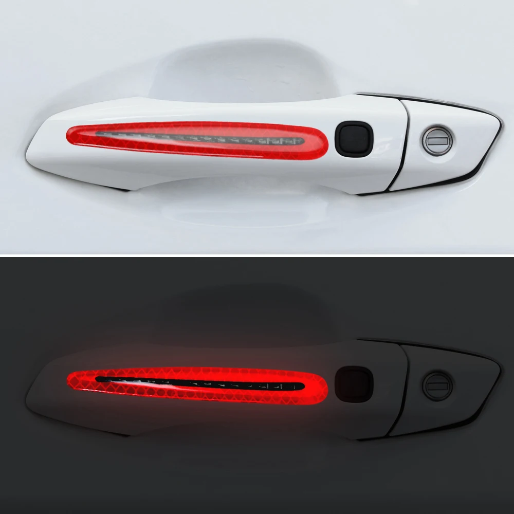 Car Door handle Sticker Decal Warning Reflective Tape for Seat Leon Ibiza cupra Altea vw passat b5 b6 golf skoda octavia | Автомобили и
