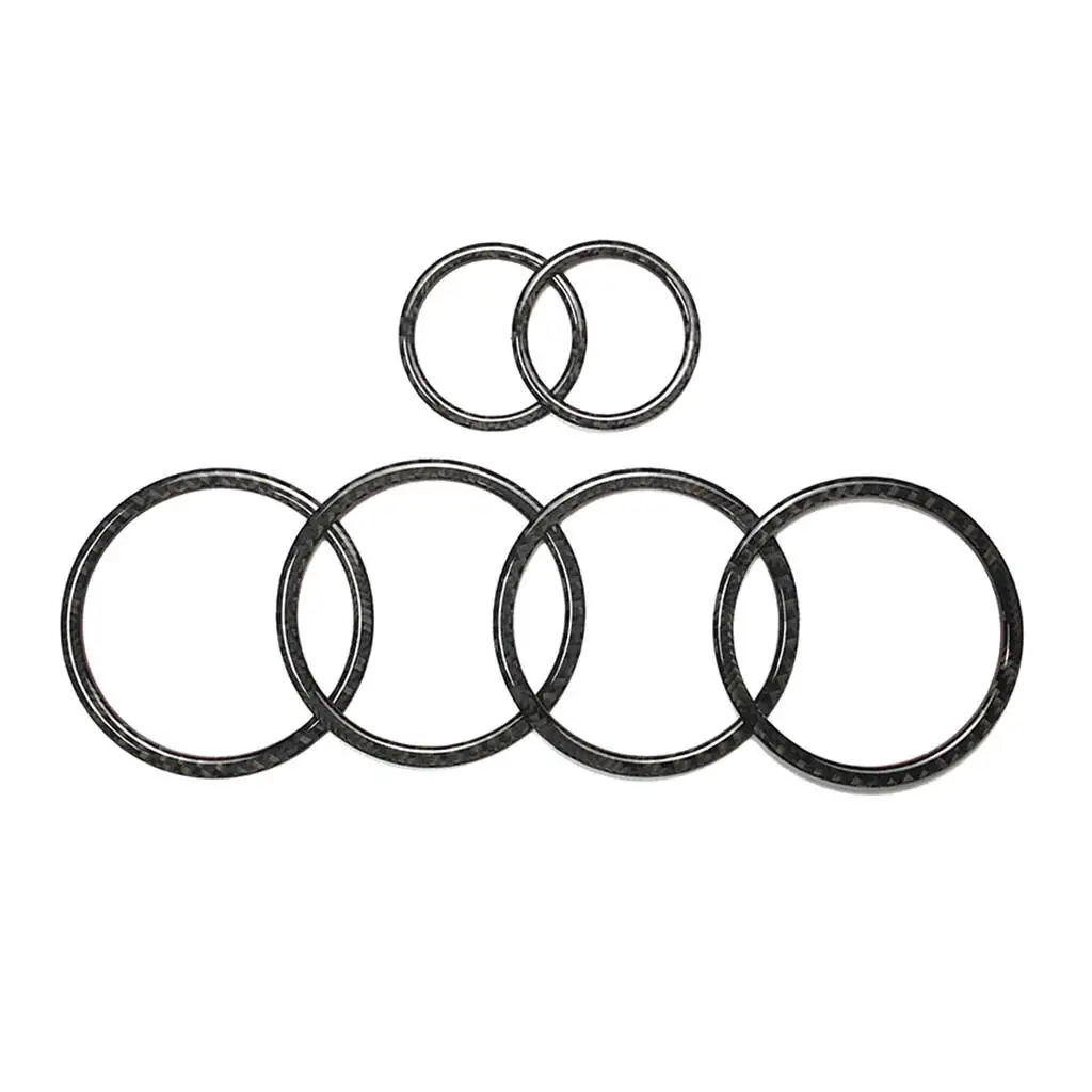 

6x Carbon Fiber Car Interior Door Speaker Ring For BMW X5 X6 E70 E71 F15 F16