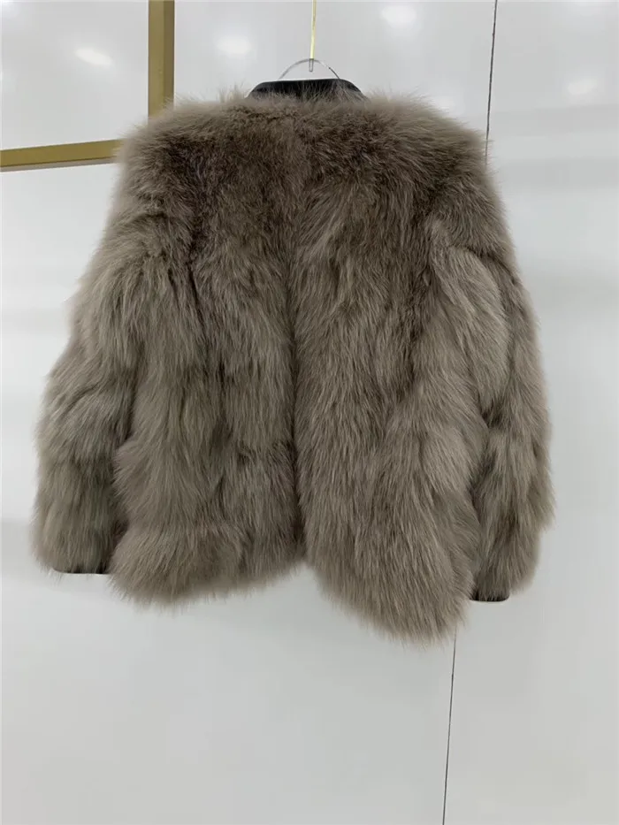 Abrigos mujer invierno шуба из натурального Лисьего меха женская зимняя короткая Повседневная мотоциклетная Лоскутная куртка из натуральной кожи Верхняя одежда