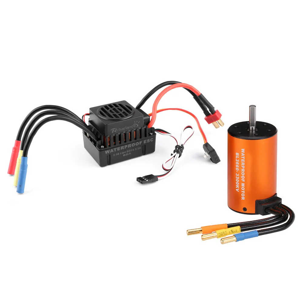 Водонепроницаемый 3660 3300KV 3800KV бесщеточный двигатель 60A 120A ESC для RC HPI HSP 1/8 1/10 багги