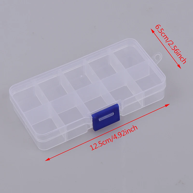 

10 Grids Compartment Plastic Storage Box Jewelry Earring Bead Screw Holder Case Display Organizer Container