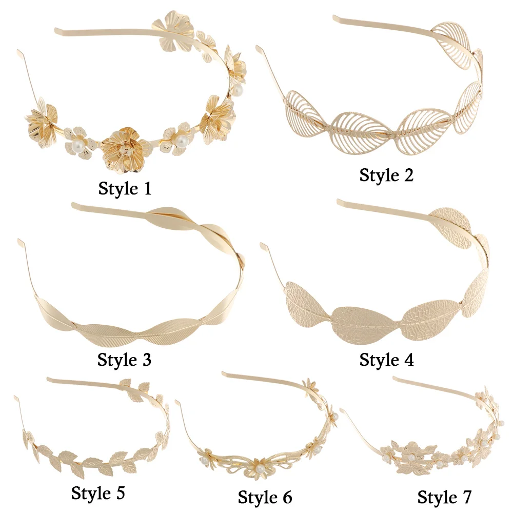 

Vintage Alloy Women Hairbands Girl's Headbands Elegant Wedding Metal Gold Leaf Butterfly Hair Headbands Bride Hair Accessories
