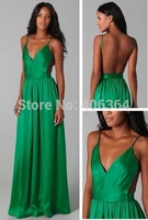 sexyhot green v neck spaghetti strap open back prom dresses 2018 new fashion evening gown party dress