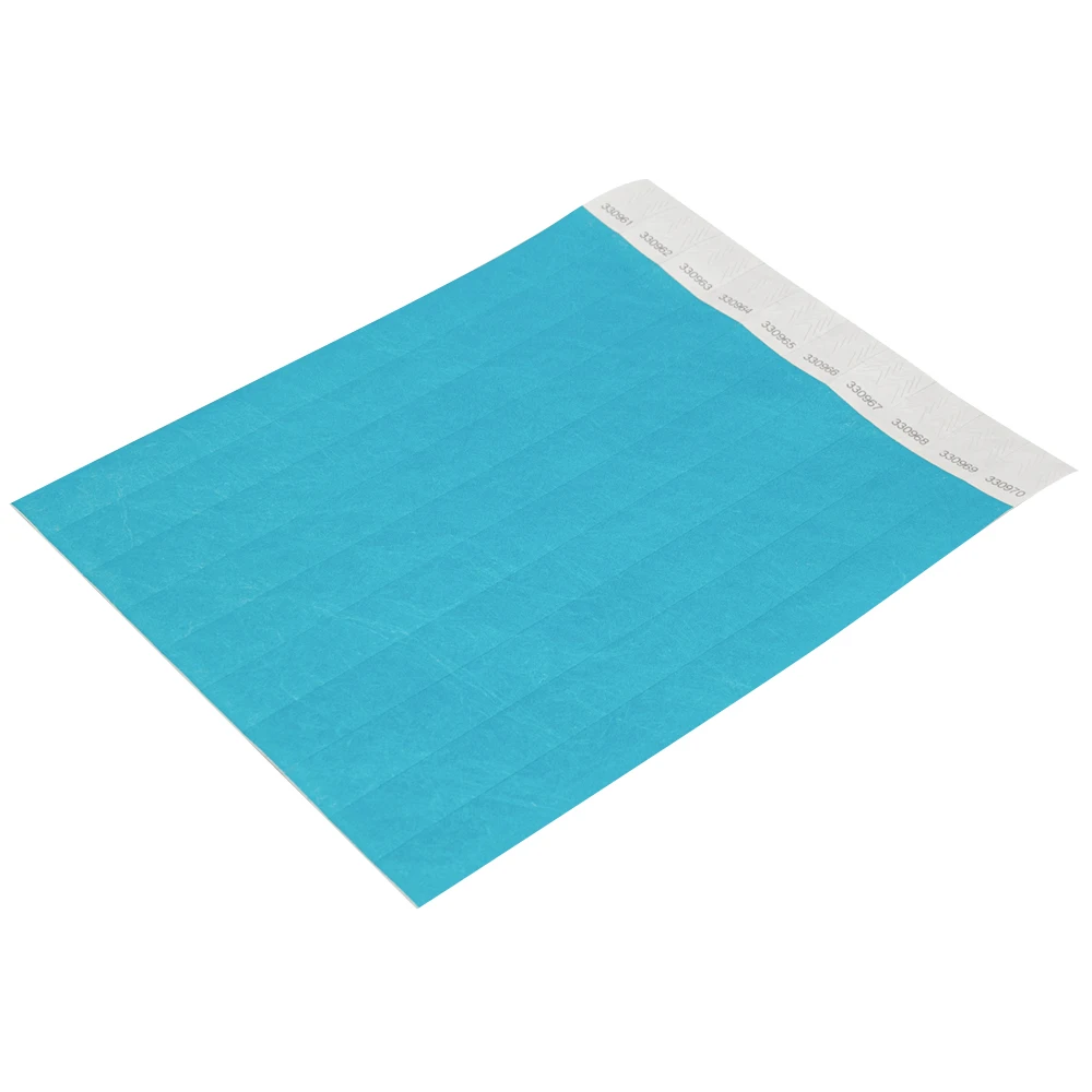 Неоновые голубые наручные браслеты Tyvek 3/4 дюйма с номерами красивые цветные для