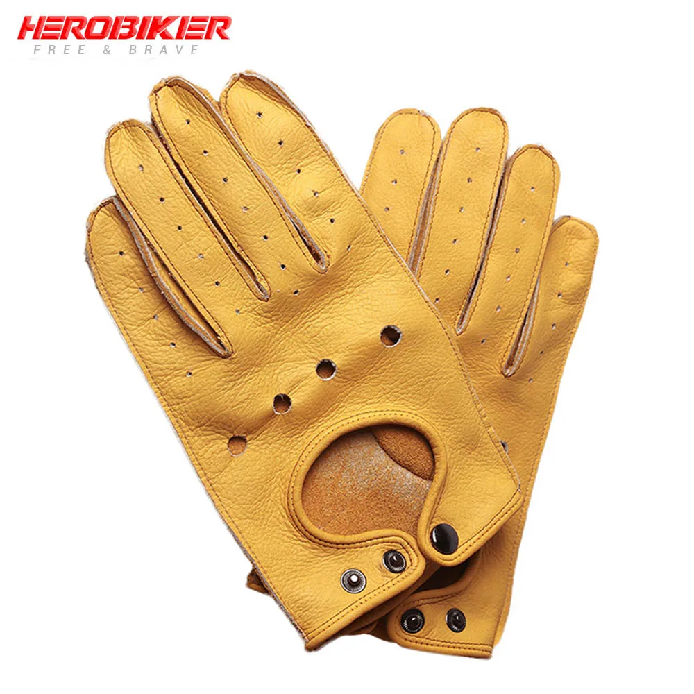 Мотоциклетные Перчатки HEROBIKER Guantes мужские ретро кожаные винтажные мотоциклетные