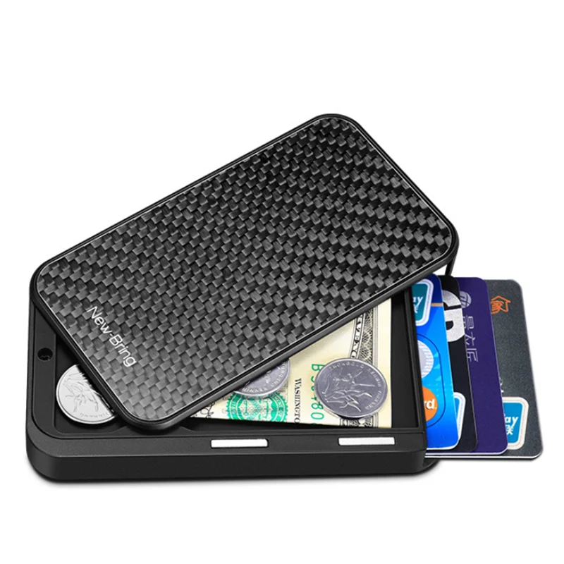 Новый rfid-держатель для карт женский и мужской кошелек из углеродного волокна