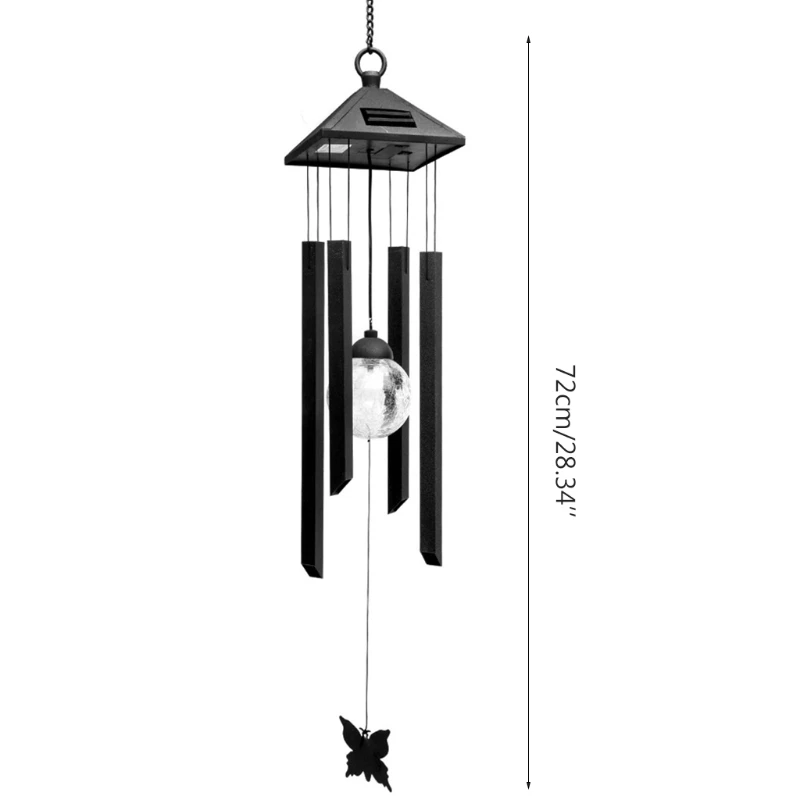 

Solar Colorful LED Wind Chime Lamp Hanging Garden Bells Wind Chimes for Outside Decoration Soothing Melodic Deep Tones Wind 85DB