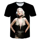 2021 Сексуальная женская футболка со звездой Мэрилин Монро забавная 3D футболка с розойфлагомвоздушным шаром Мужская Женская Повседневная футболка одежда 110-6XL