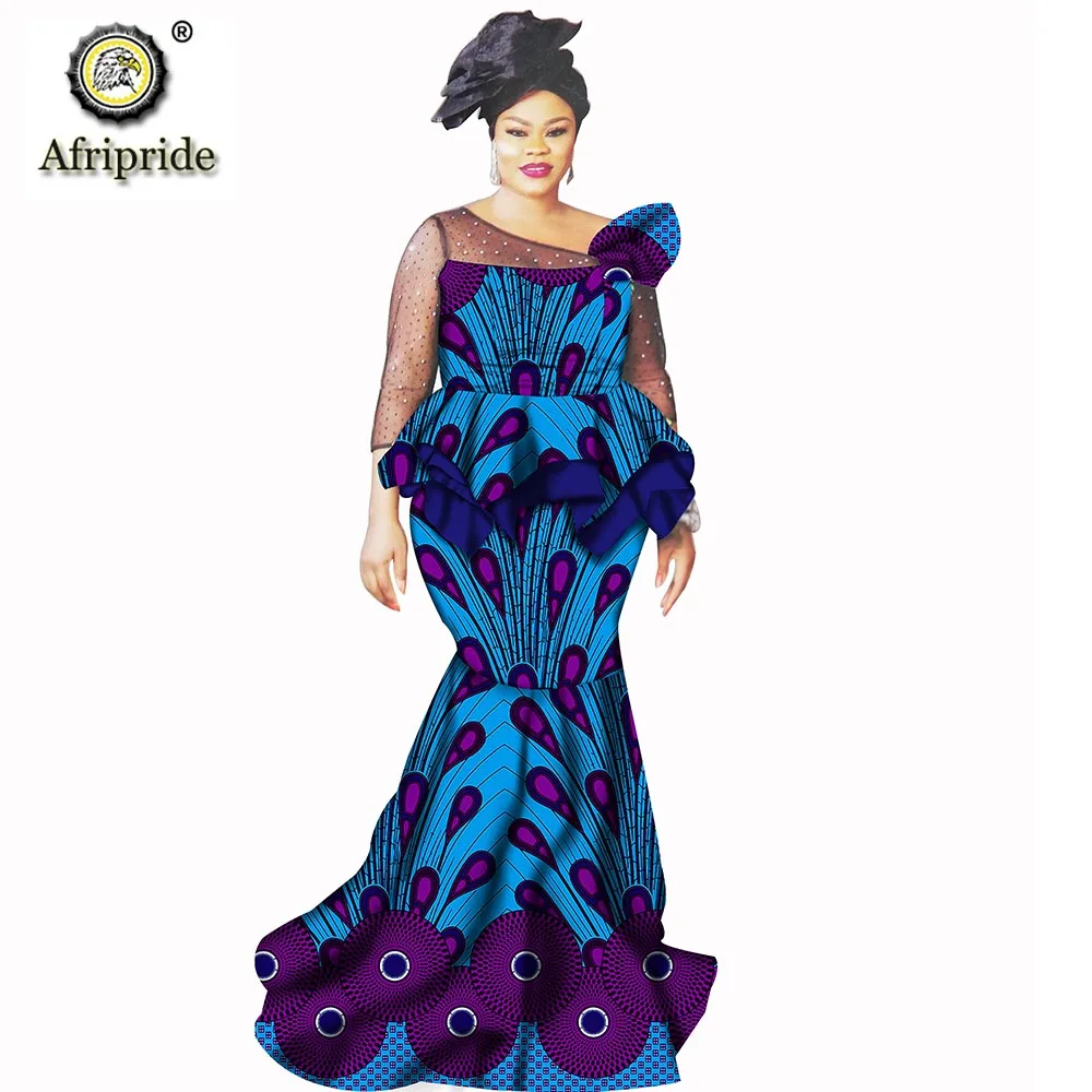 

African long maxi dresses for women party weddiing dinner ball gown party dress ankara dashiki print AFRIPRIDE S1925076