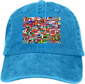 World Flag Sports Denim Cap Adjustable Unisex Plain Baseball Cowboy Snapback Hat