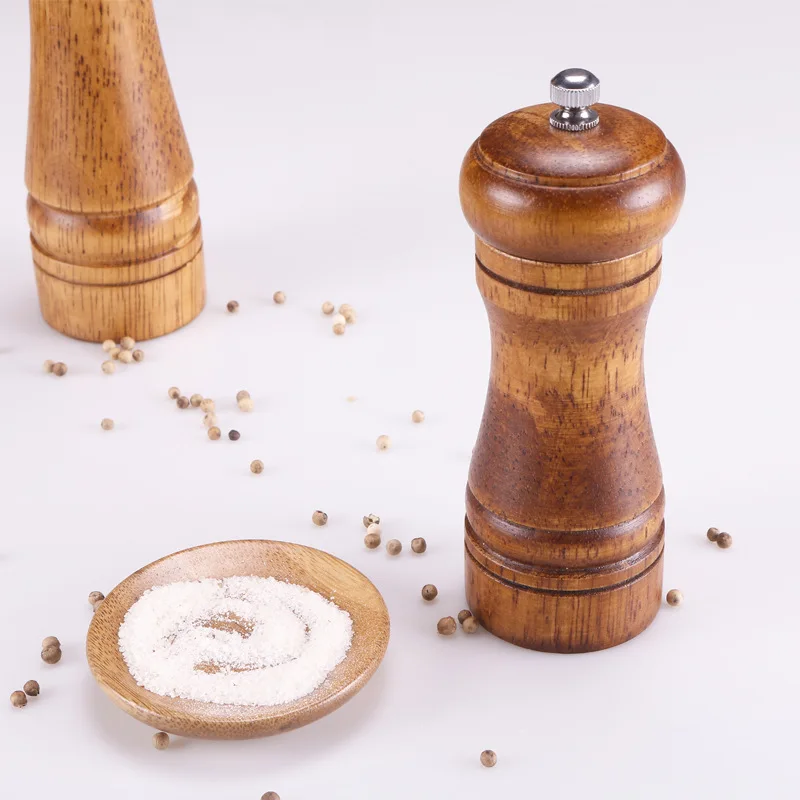 

Salt And Pepper Mills, Solid Wood Pepper Mill With Strong Adjustable Ceramic Grinder 5" 8" 10" - Kitchen Tools By Leeseph