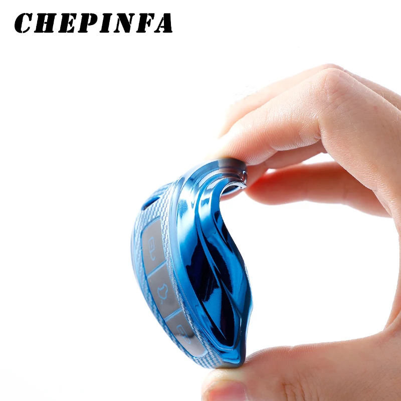 Чехол из углеродного волокна TPU для автомобильных ключей защитный чехол Audi A6 A6L A7