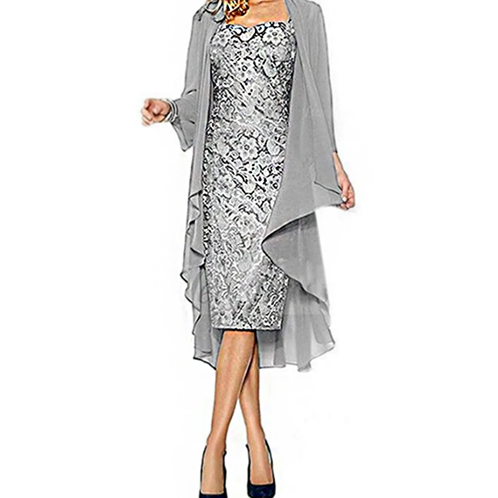 Женское шифоновое платье карандаш Wipalo новое осеннее кружевное миди размера плюс