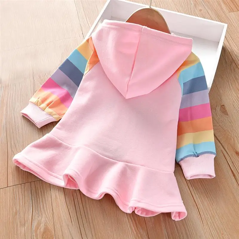 От 1 до 5 лет свитшоты для девочек толстовки с капюшоном маленьких Полосатое