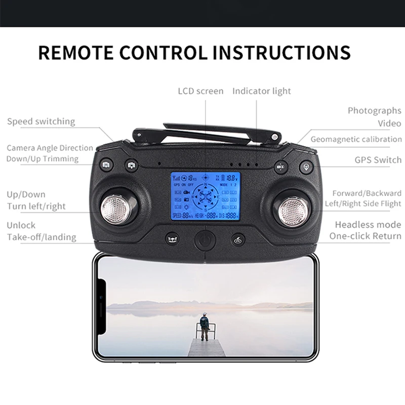X46G 5G Wi Fi FPV gps с 4K широкоугольной двойной камерой бесщеточный складной