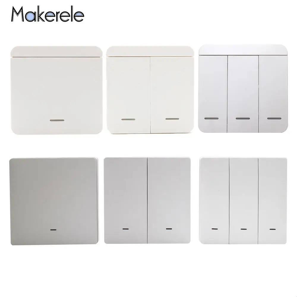 

1/2/3 Gang Wireless Smart Light Switch Lamp 433Mhz Smart Wall Panel Push RF Remote Control No Battery