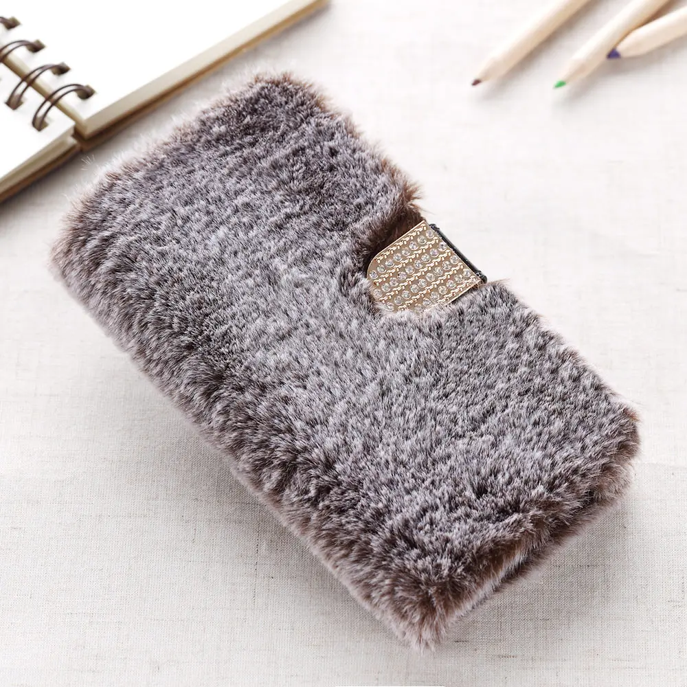 style 4 LLZ.COQUE Бумажник Стенд флип чехол для телефона для samsung Note 9 10 5G S10 S10e S9 S8 S7 Plus Edge Магнитный меховой плюшевый чехол - Цвет: style 4