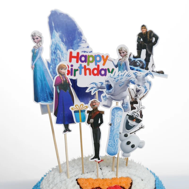 Cake fork 2 Вечерние украшения принцессы Эльзы и Анны для вечеринки в честь Дня Рождения; Детский комплект Эльзы для дня рождения; праздничные принадлежности для дня рождения - Цвет: Cake fork 2