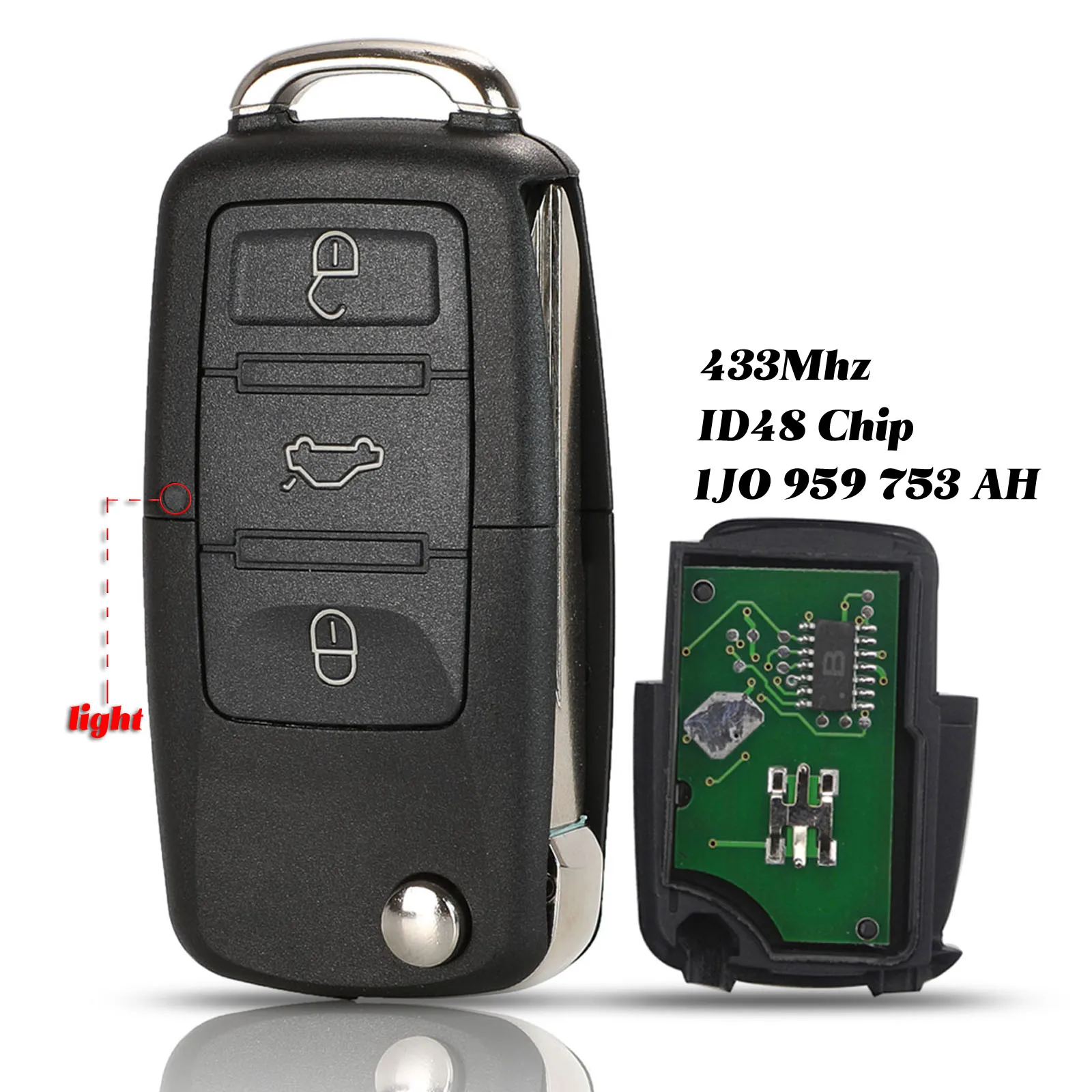 Jingyuqin 3 кнопочный флип брелок для автомобильного ключа Volkswagen VW Golf 4 5 Passat B5 B6 Polo Touran