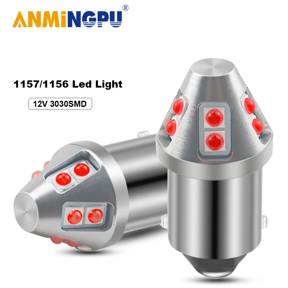 ANMINGPU 2x сигнальная лампа 3030SMD P21 5 Вт Bay15d 1157 светодиодный светильник 1156 PY21W BAU15S BA15S P21W