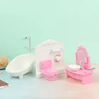 Детская игрушка, кукла, имитация ванны, умывальник, унитаз, подходящая модель, детские игрушки для девочек, мебель для ванной комнаты, аксессуары для ванной комнаты