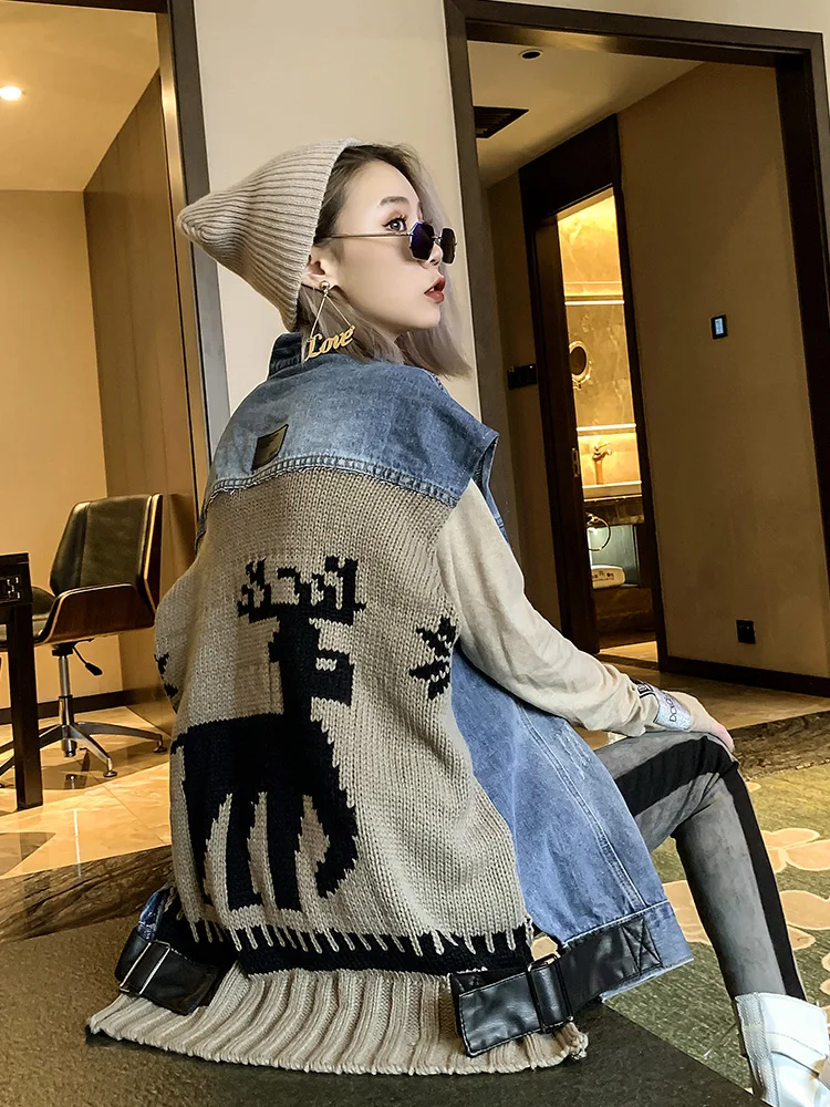 Женский жилет 2019 Осень/Зима Новый Европейский станция Корейская версия