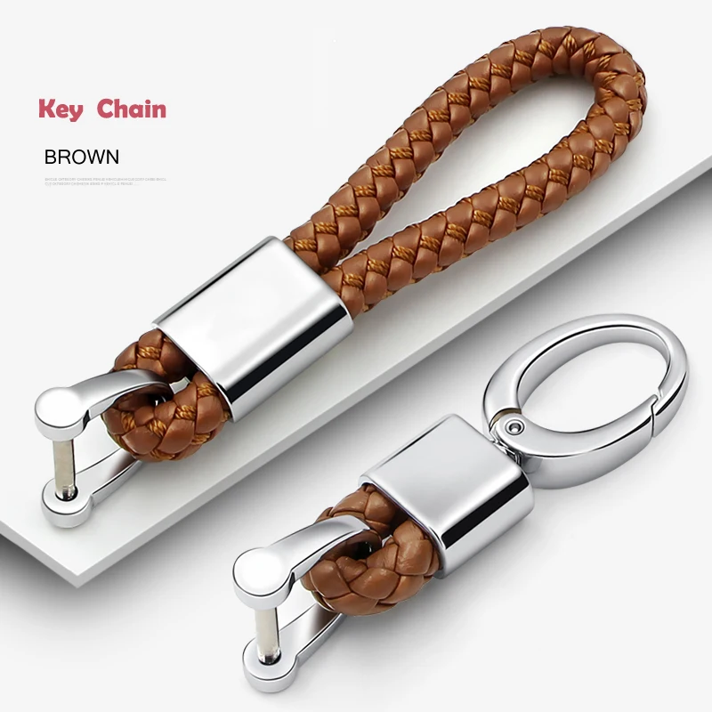 Leather Hand Woven Keychain Metal key rings Chains Customize Personalized Gifts Car Key Holder For Mercedes Benz Auto Keyring | Автомобили