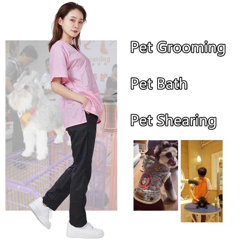 Униформа для грумера с V-образным вырезом дышащая/Водонепроницаемая 5 видов -