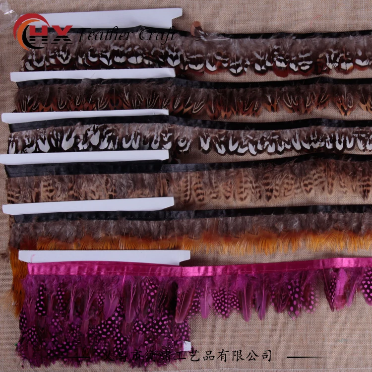 Натуральные перья фазана отделка Лента с бахромой атласной лентой швейные