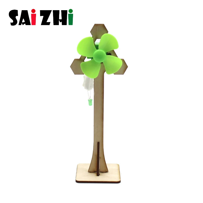 Saizhi &quotсделай сам&quot ветер Мощность зеленый светодиодный дуя генератор игрушки в