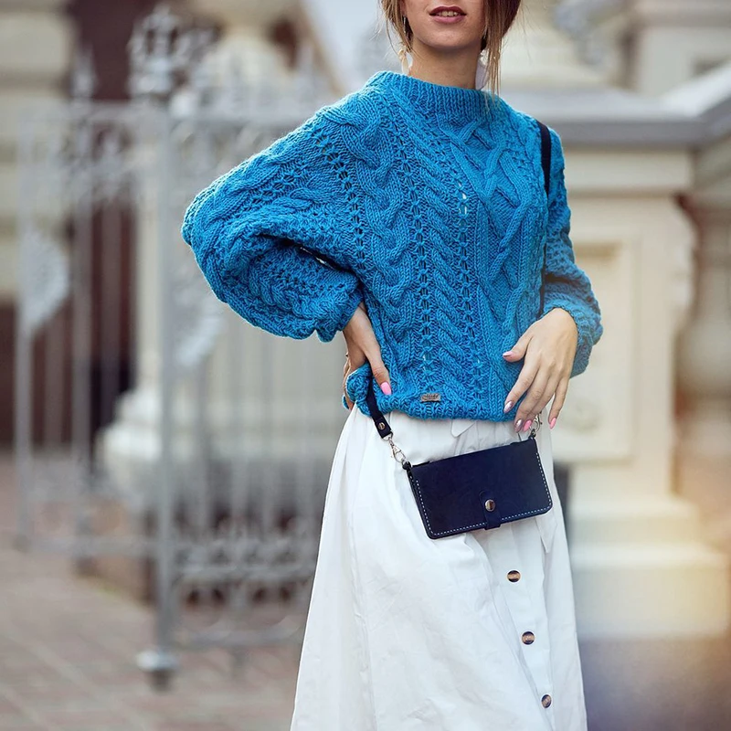 

Blue Oversized Sweaters for Women Fall Winter Clothes Long Sleeve 2020 Fashion Round Neck Knitted Pullovers Plus Size Jumpers
