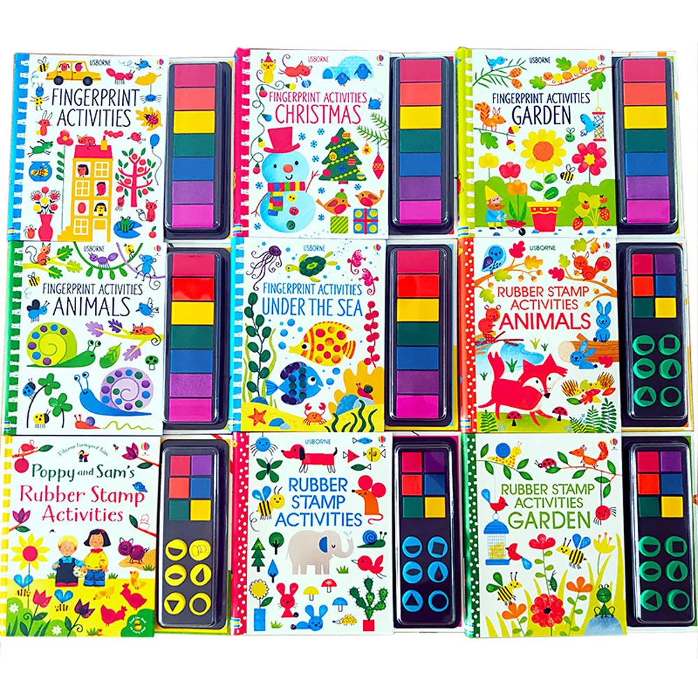 Детские книги с отпечатками пальцев резиновыми штампами чернильная подкладка