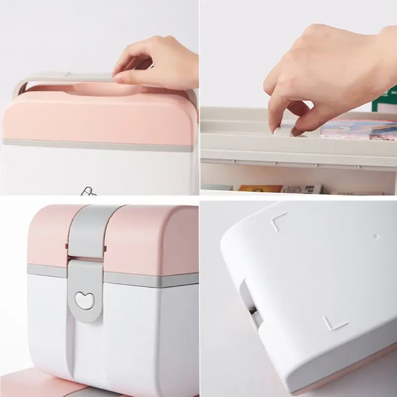 

Double Layer Medicine Chest Drug Box Holder Storage Organizer Health Cabinet Kit Dropshipping