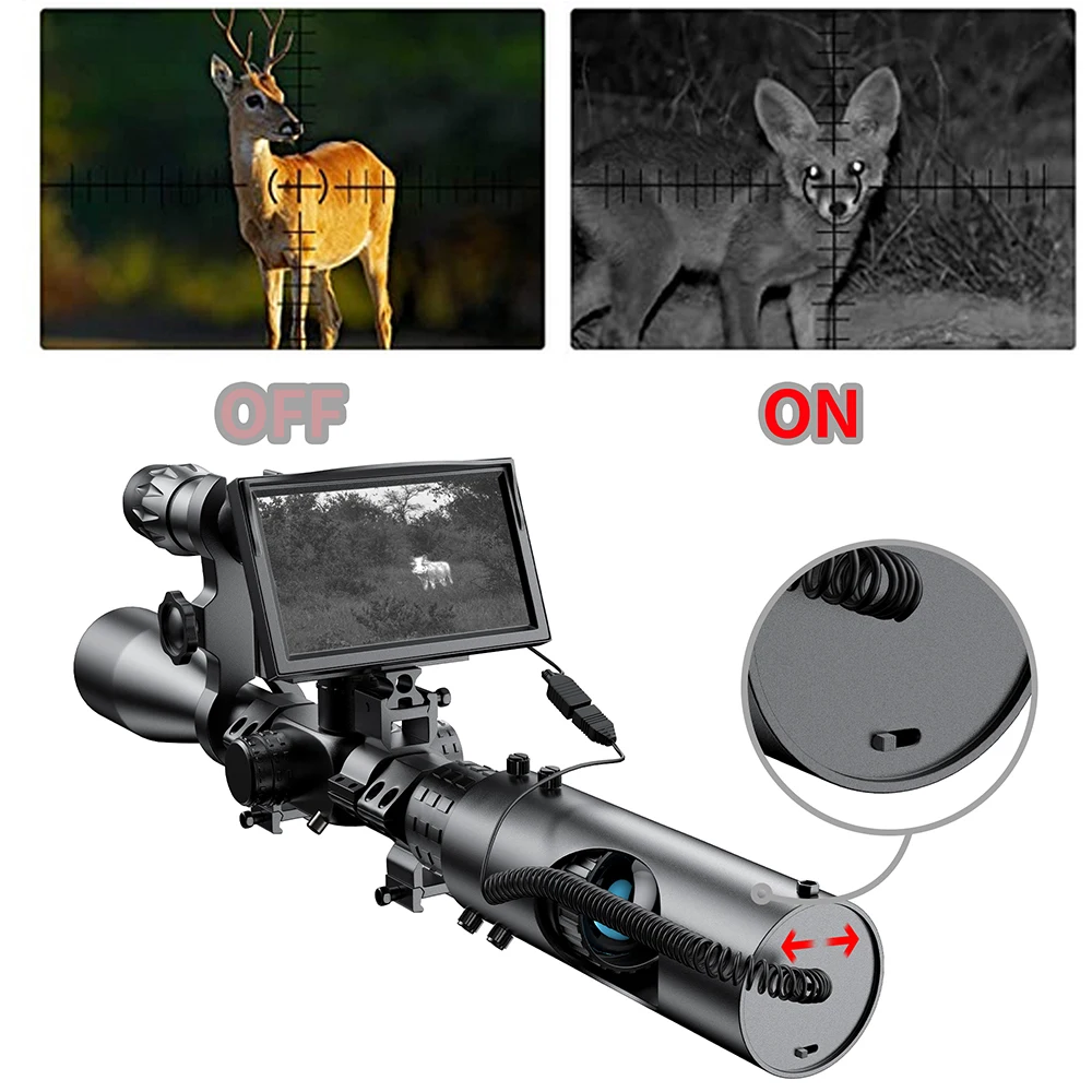 

Night Vision Riflescope 3MP 16MM IR Optics Scope Hunting Camera for Riflescopes Hunting Rifle Scope with 5inch HD Display