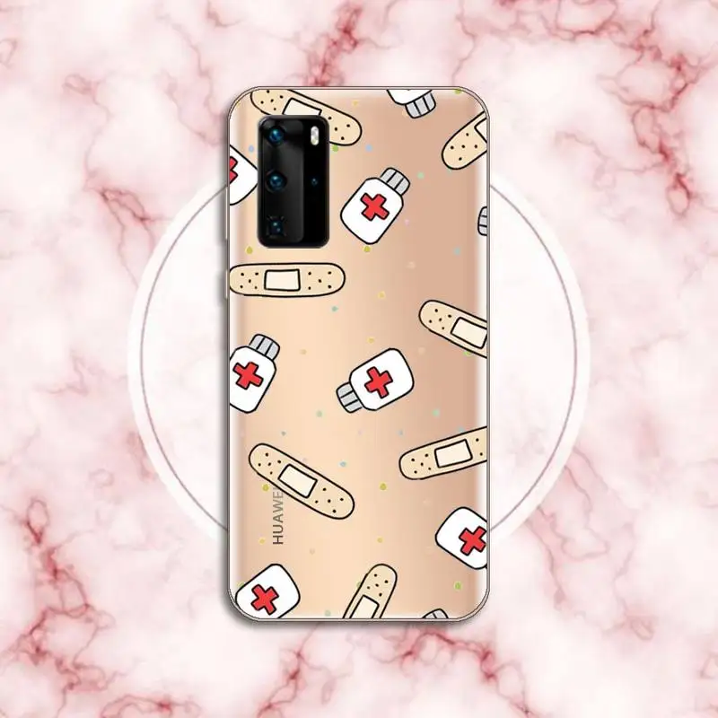 

Medicine Doctor Nurse Cartoon Phone Case Transparent for Huawei P honor 8 10i 20 30 40 smart 2019