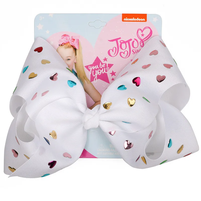 8 &quotJojo Siwa заколки для волос с зажимы типа крокодил со стразами в виде сердца