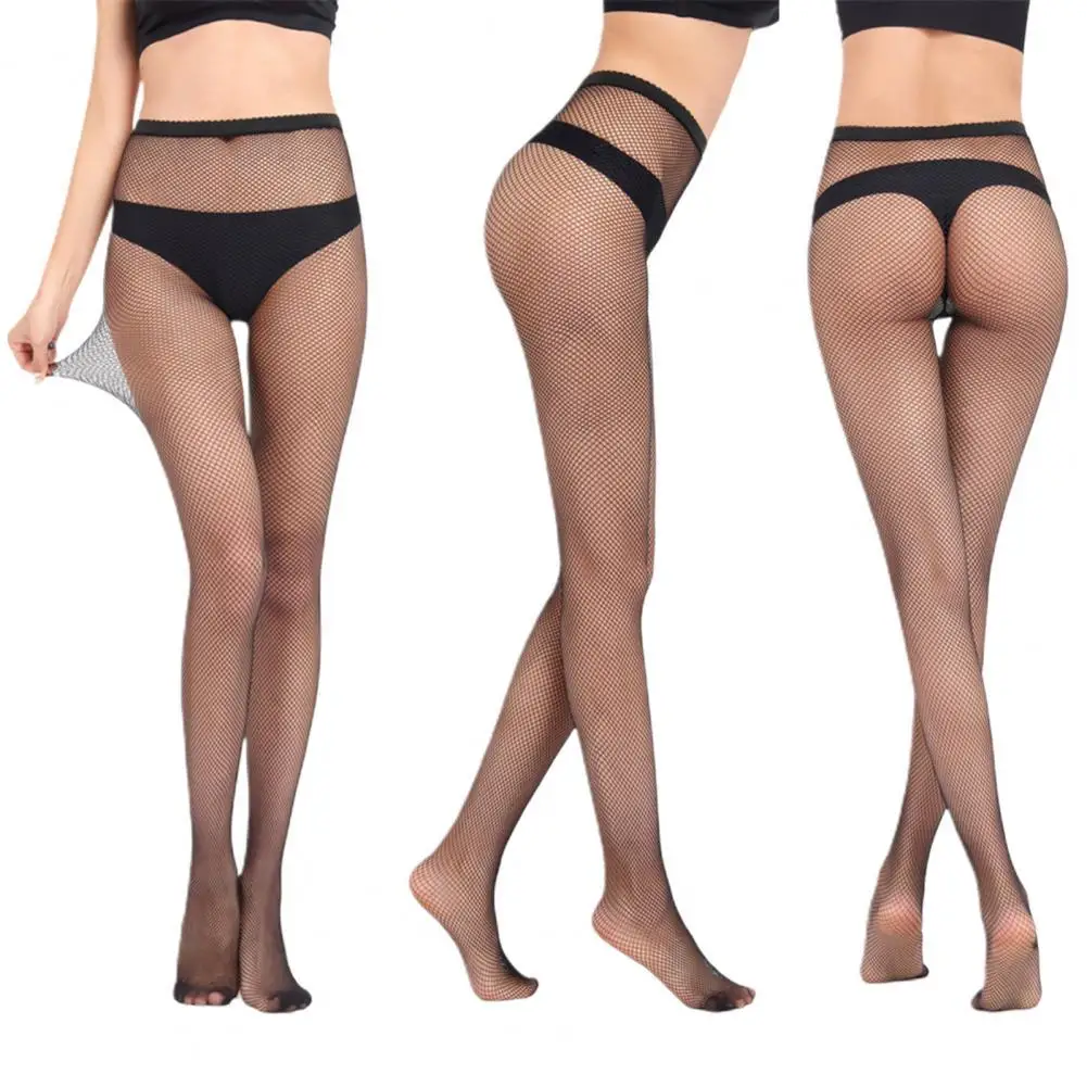 

1 Set Soft Fishnet Stockings Figure Flattering Nylon High Waist Slim Fish Net Pantyhose for Home
