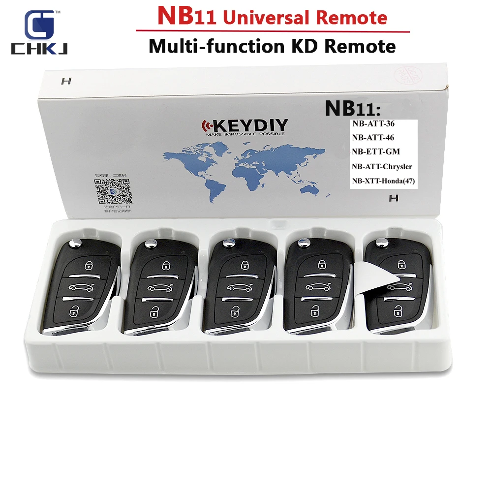 CHKJ 5PCS/LOT Original KD900/KD-X2 Key Programmer NB11 Universal Multi-functional DS Style Remote Suitable For B And NB Series