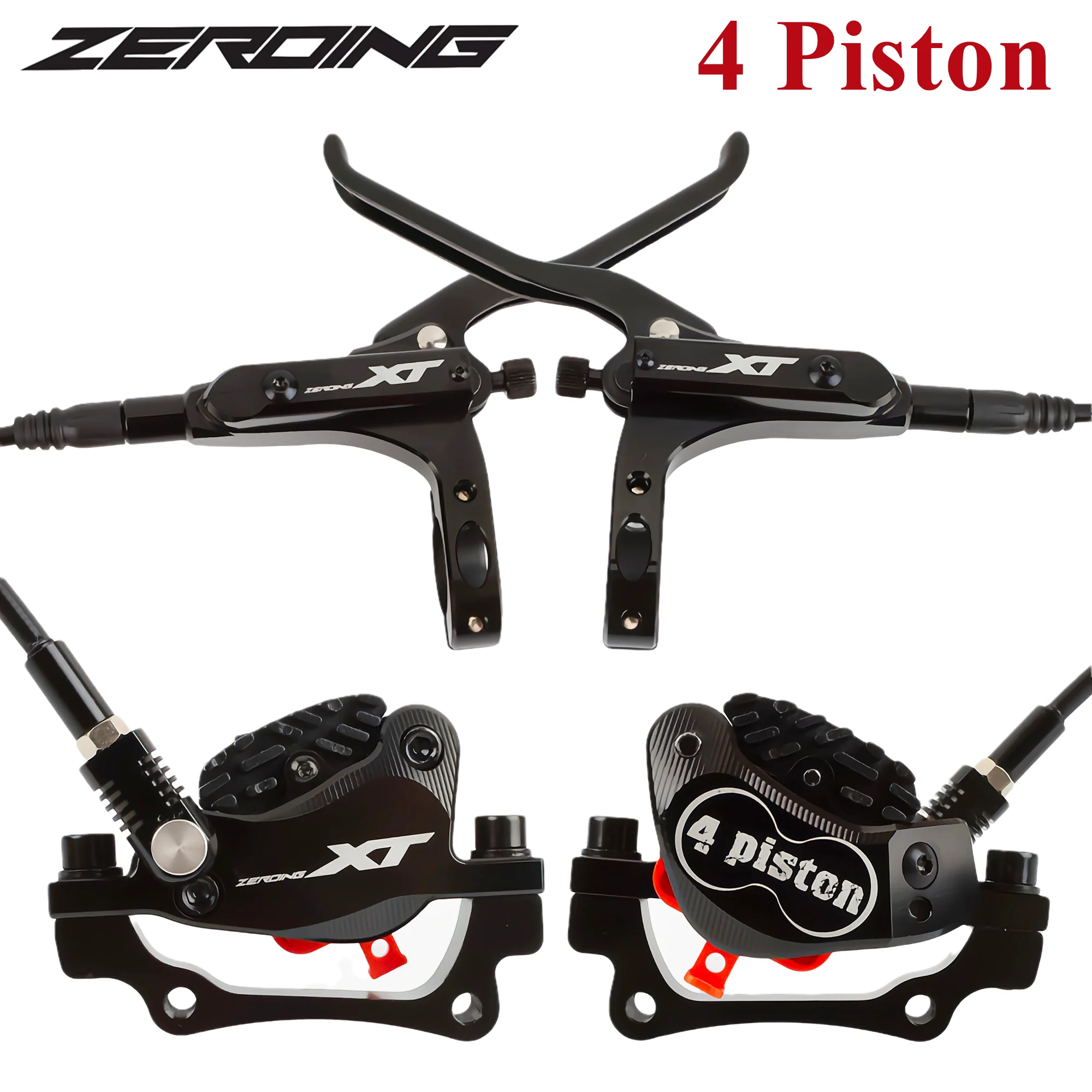 

ZEROING MTB 4 Piston Hydraulic Disc Brake XT With Cooling Full Meatal Pads CNC Tech Mineral Oil Brake For AM Enduro E4 ZEE MT200