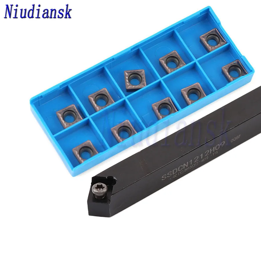 

SSDCN2020K09 SSDCN2525M09 SSDCN1212H SSDCN1616H09 External Turning Tool Holder 10pcs SCMT09T3 Carbide Inserts CNC Lathe Tool Set