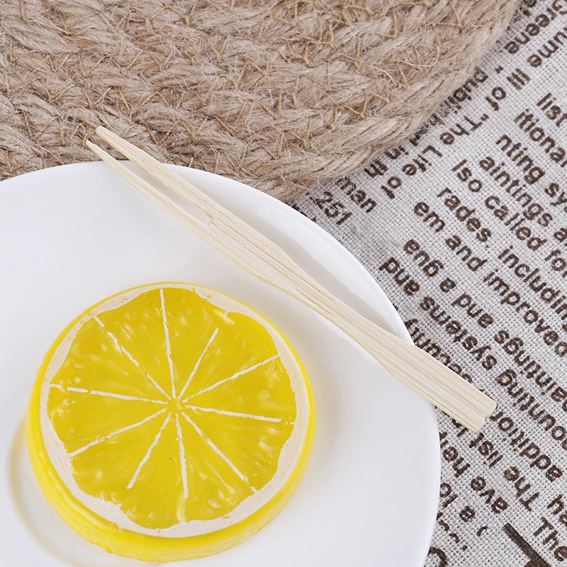 100 шт. одноразовые бамбуковые вилки для фруктов | Дом и сад