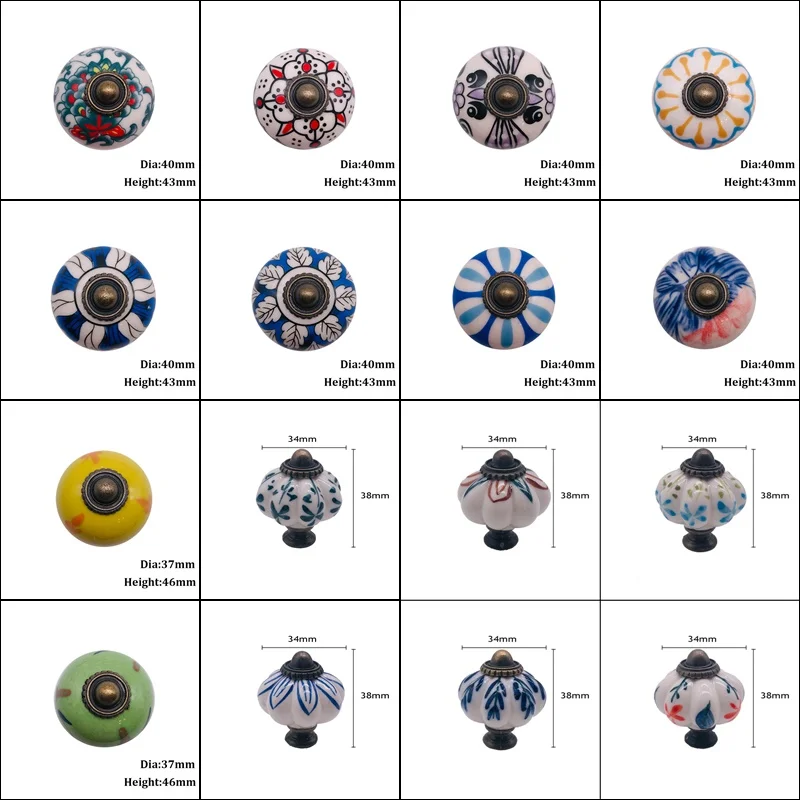 1 шт. керамические ручки ручной работы для комода ручка ящика красочные