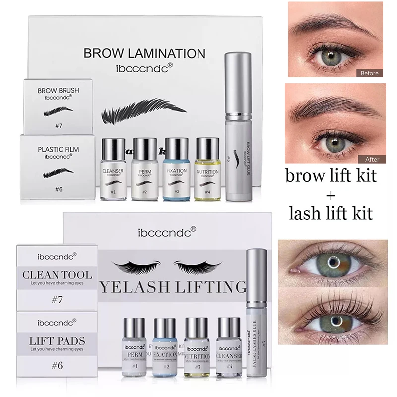 Professional Lash And Brow Lamination Kit Supplies With Brush Eyebrow Lifting Perming Cream Brow WrapSemi Permanent Keratina 2PC
