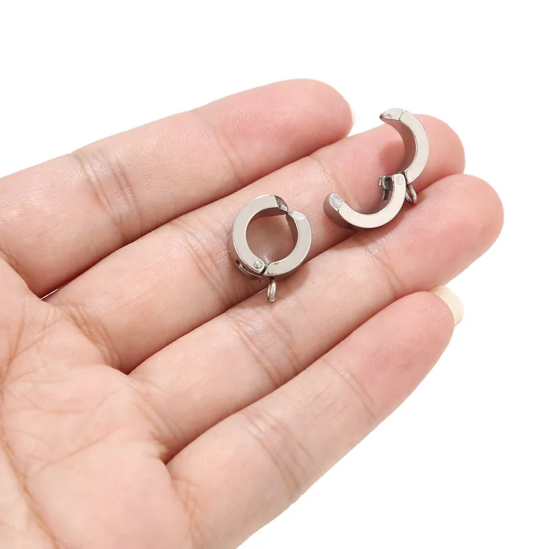 10 шт. серьги-кольца из нержавеющей стали