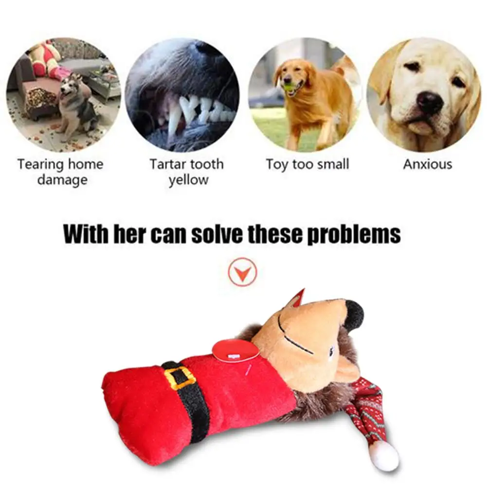 Забавная Рождественская домашняя собака игрушка встроенный звуковой сигнал со