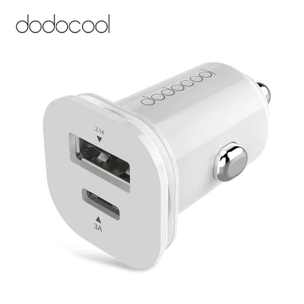 Автомобильное зарядное устройство dodocool с двумя USB портами 25 5 Вт Type C и стандартным