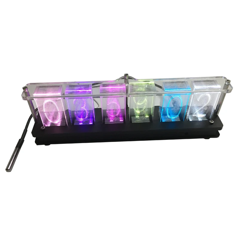 Reloj de tubo brillante LED creativo, piezas sueltas DIY, a todo color-0